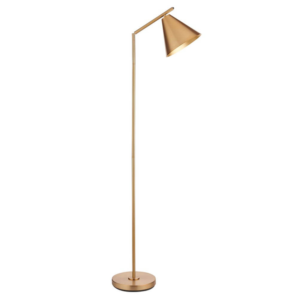 Regulowana lampa podłogowa 102369 Endon stożkowa do pokoju mosiądz