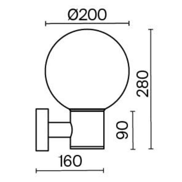 Zewnętrzna lampa ścienna Bold O598WL-01B Maytoni kula IP54 czarny