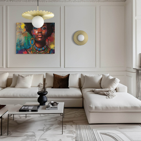 Wisząca lampa muszla Marbella P01432AU Cosmolight kulista biały złoty
