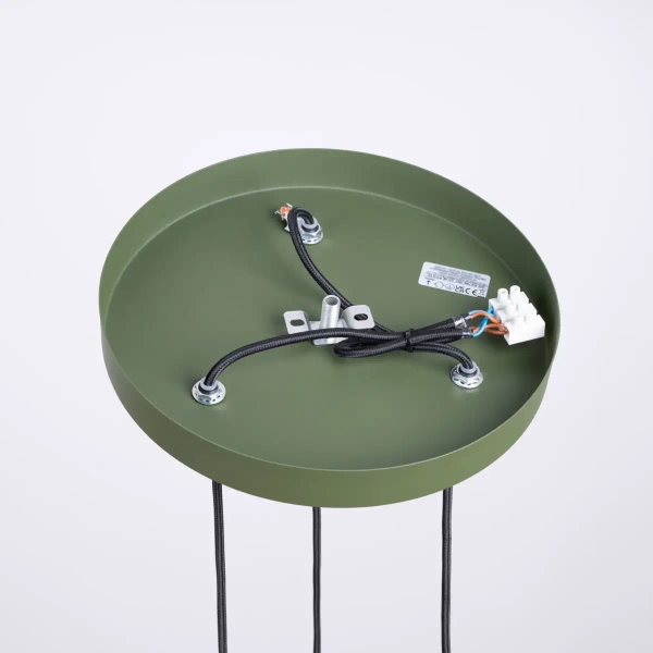 Jadalniana lampa wisząca HALO SL.1725 ryflowana kule białe oliwkowe