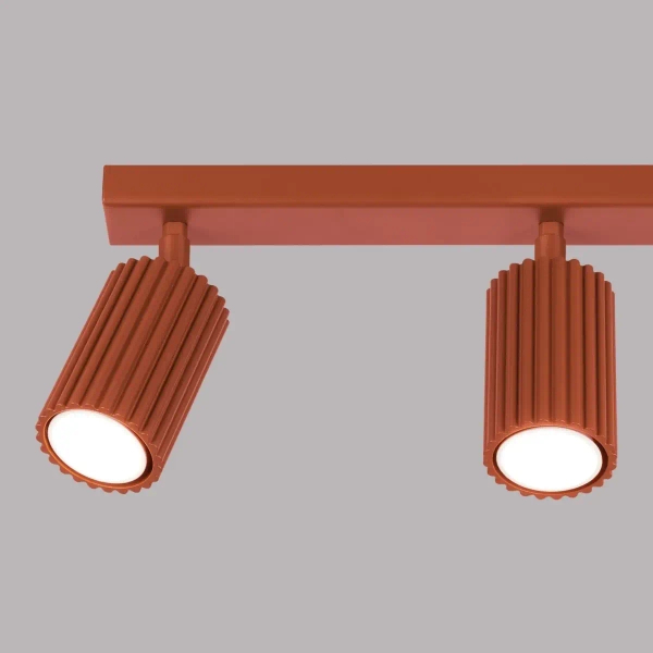 Nasufitowa lampa KARBON SL.1638 tubki potrójne czerwone