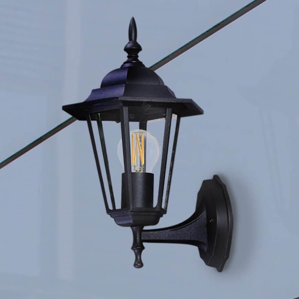 Lampa elewacyjna Standard K-5009A UP CZARNY retro czarna 