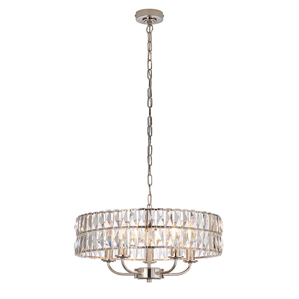 Szklana lampa wisząca Clifton 104467 okragła srebrny przezroczysty