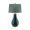 Lampa stołowa QN-HAVERING-TL biurkowa turkusowa złota