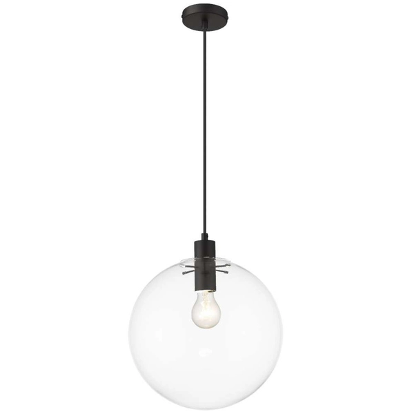 Loftowa LAMPA wisząca PUERTO LP-004/1P L BK Light Prestige szklana OPRAWA loftowy ZWIS kula przezroczysta czarna
