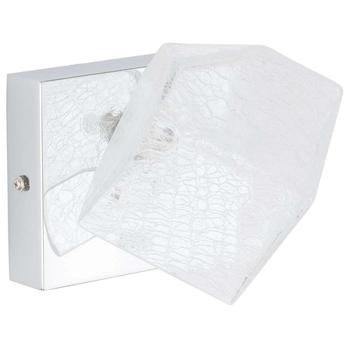 Kinkiet LAMPA ścienna ZEN MB13026003-1A Italux szklana OPRAWA art deco geometryczna biała chrom