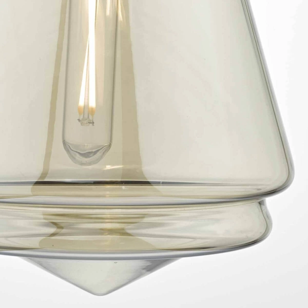 Lampa wisząca retro Curtis CUR0175 mosiądz przezroczysty