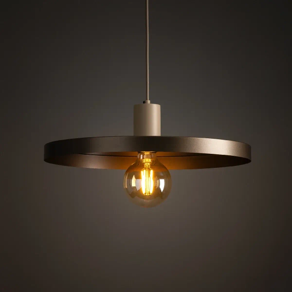 Nad stół wisząca lampa Sila 10758 metalowy abażur brązowy beżowy