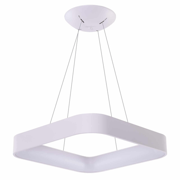 Kwadratowa lampa wisząca Solvent LED 32W do pokoju biała