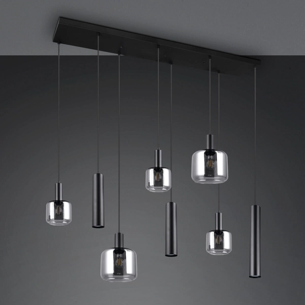 Wisząca lampa dekoracyjna MATARO 364100832 do salonu tubki chrom czarny