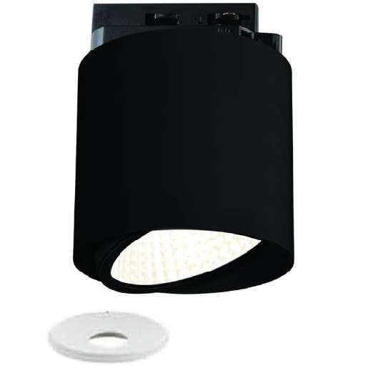 LAMPA sufitowa Neo Nero Mobile Track+UFO BI Orlicki Design metalowa OPRAWA do systemu szynowego 1-fazowego czarna biała