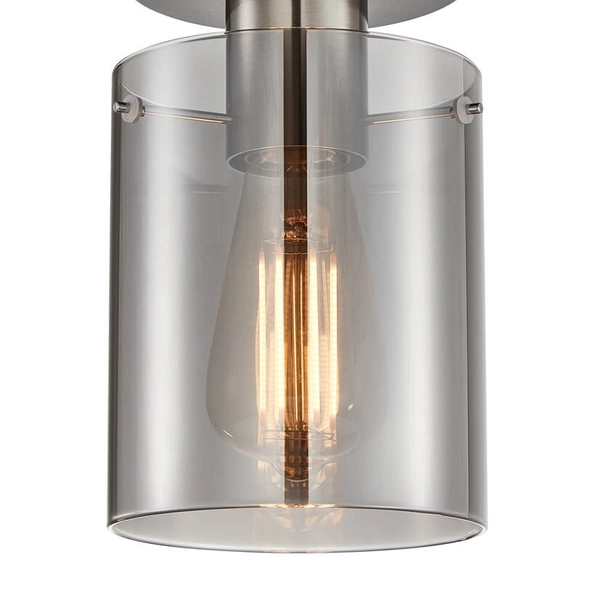 Szklana lampa sufitowa Sardo SPL-5581-1SC-SC-SG Italux czarny srebrny