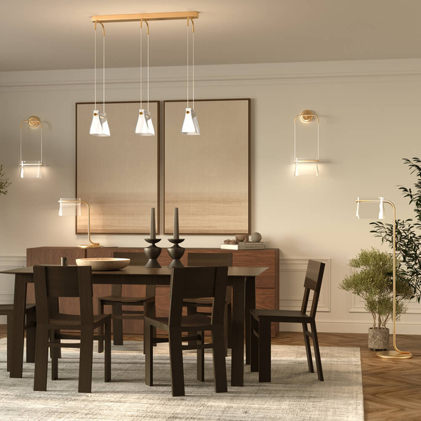 Stojąca lampa Cabaret MOD170FL-L8BS3K LED 8W 3000K mosiądz przezroczysty