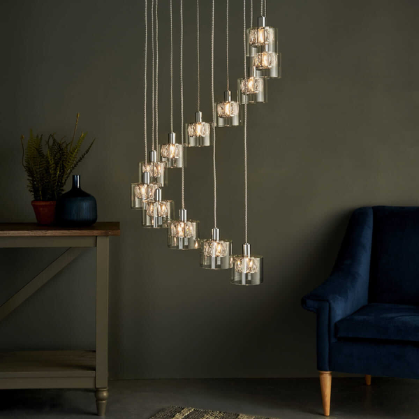 Sypialniana lampa wisząca Verina 76518 Endon transparentny chrom