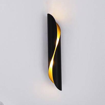 LAMPA ścienna AGI KGG2E14 Abigali metalowa OPRAWA kinkiet czarny złoty