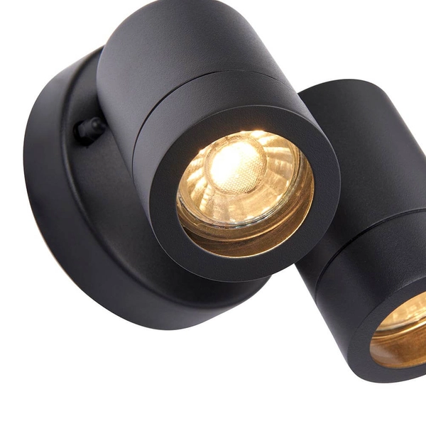 Podwójna lampa ścienna na taras Palin 78417 tubki IP44 antracyt