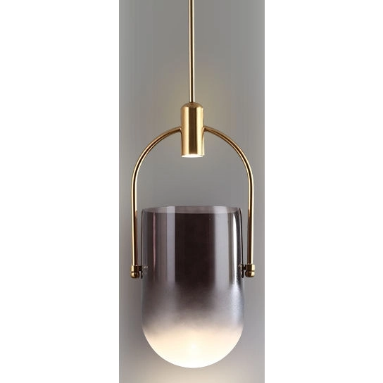 LAMPA wisząca CGCAULD BLACK Copel szklana OPRAWA zwis LED 5W 3000K do sypialni czarny złoty