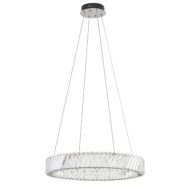 Kryształowa lampa wisząca LUXORA 11705 LED 30W 3000K glamour nikiel
