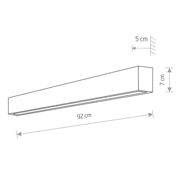 Minimalistyczny kinkiet STRAIGHT 7567 LED 16W 3000K biały