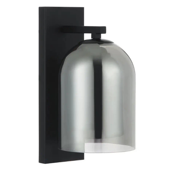 Nocna lampa ścienna Elaris LP-8103/1W SM szklana tuba przydymiona czarny
