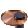 Marmurkowy stolik kawowy COLUMN DP-FA1 black copper Step marmur stal czarny miedziany