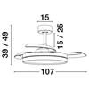 Lampowentylator sufitowy CARANAVI LE44969 LED 36W 3000-6500K z pilotem czarny