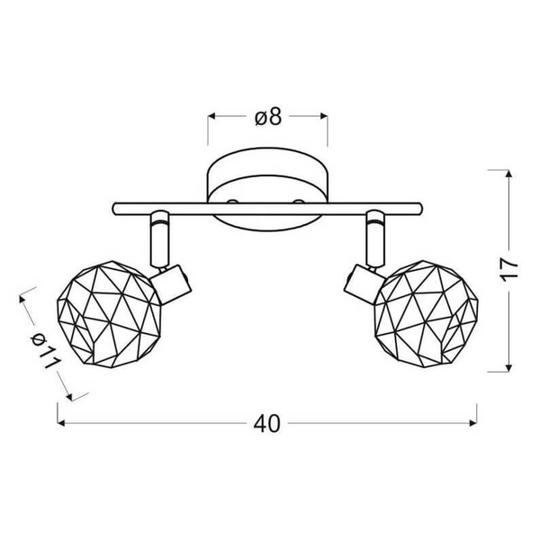 Przysufitowa lampa Acrobat 92-22202 koszyk metalowa czarny miedziany