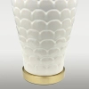 Lampa stołowa Murcia T01033BR-WH walec łuski ceramiczna mosiądz biały
