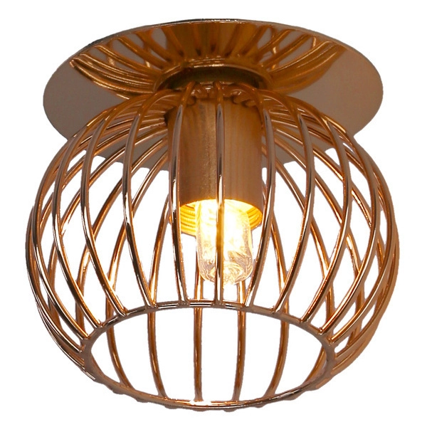 Podtynkowa lampa druciana Złoty koszyk industrialny wpust