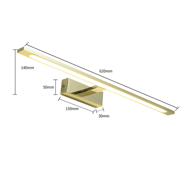 Łazienkowa LAMPA ścienna ISLA GS-LWB-20W GOLD Light Prestige OPRAWA kinkiet LED 20W 4000K galeryjka nad lustro IP44 złota