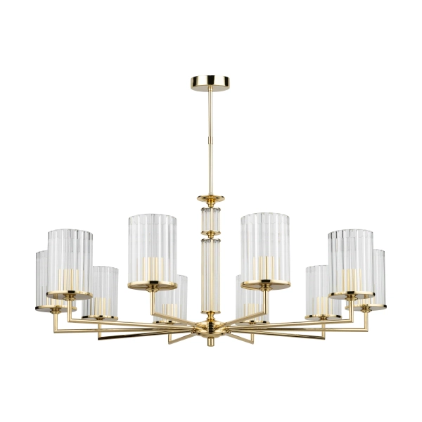 Szklany żyrandol Artu Ryfel ART-ZW-10 (Z) R przezroczysty złoty połysk