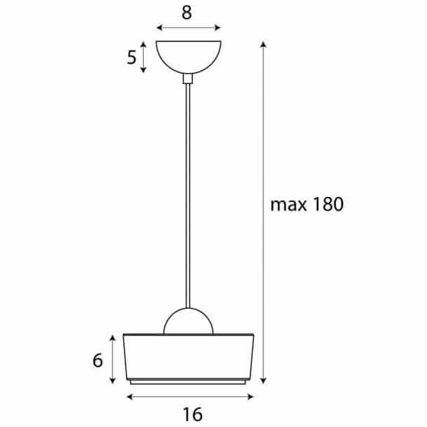 Lampa zwis Lipari P0542 Maxlight LED 6W 3000K walec do sypialni złota