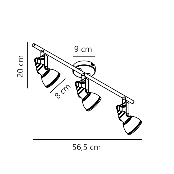 Potrójna lampa sufitowa Aslak 45740103 z regulacją czarny