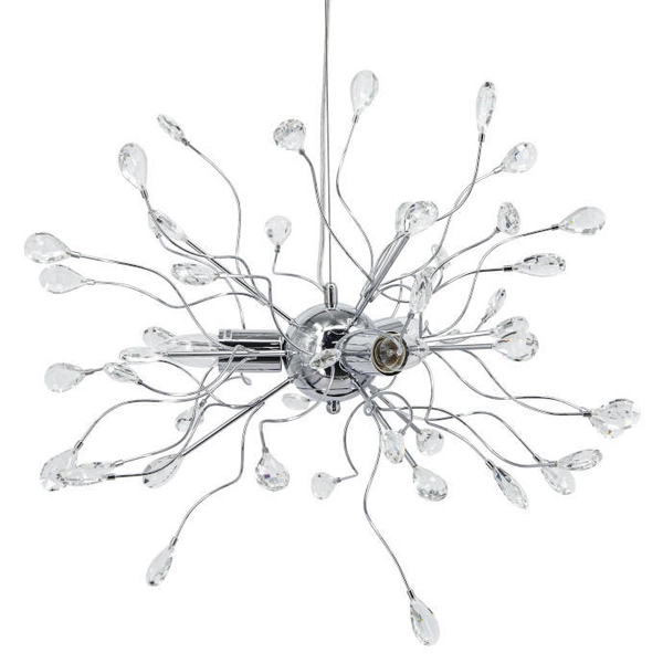 Glamour LAMPA wisząca Lila 6757/3 8C Elem metalowa OPRAWA zwis dekoracyjny pałacowe kryształki chrom