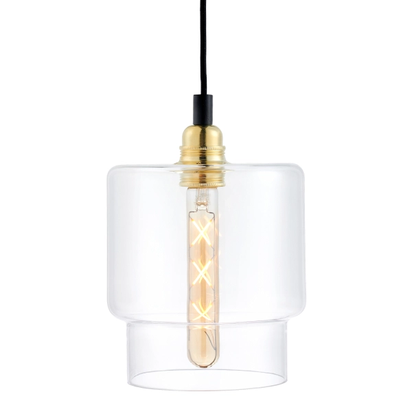 Loftowa LAMPA wisząca LONGIS 10874105 Kaspa szklana OPRAWA skandynawski ZWIS okrągły złoty przezroczysty czarny