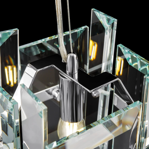 Lampa wisząca Cerezo MOD201PL-01N crystal chrom przezroczysta