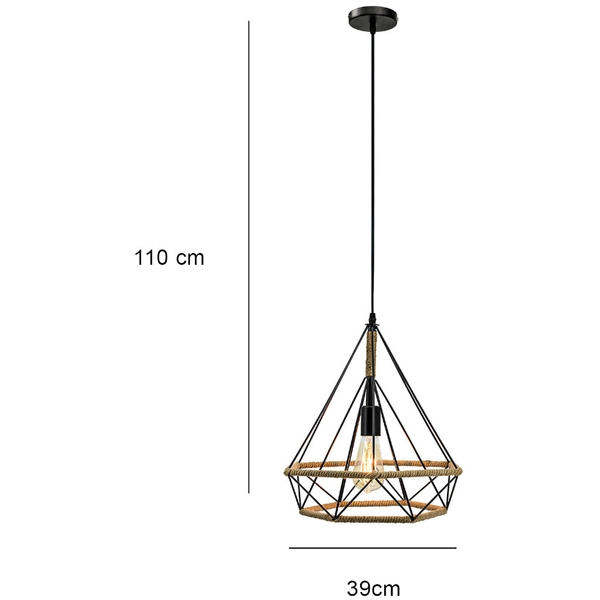 Druciana LAMPA wisząca 8802/1 ZWIS - 06 Elem metalowa OPRAWA industrialny ZWIS loftowy czarny