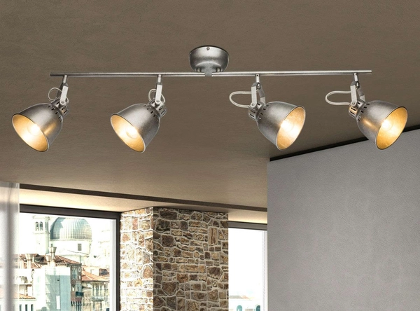 Lampa sufitowa HERNAN 54651-4 metalowa listwy reflektorki srebrne