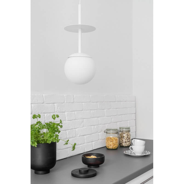 Szklana wisząca lampa Plaat PLA111P0 do salonu kulista biała