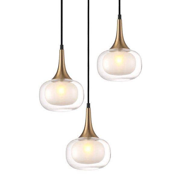 Wisząca lampa salonowa Konila do przedpokoju mosiądz
