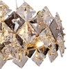 Wisząca lampa glamour Tiara 9864-500 Zumaline okrągła szklana złoty przezroczysty dymiony
