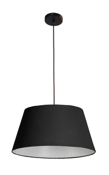 Abażurowa lampa wisząca Olav czarna nad łóżko do sypialni