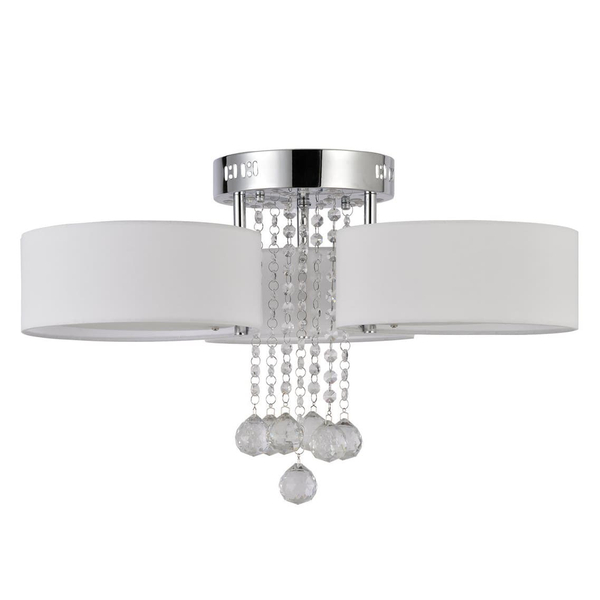 Kryształowy plafon glamour Gambela LP-991/3C WH Light Prestige potrójny biały