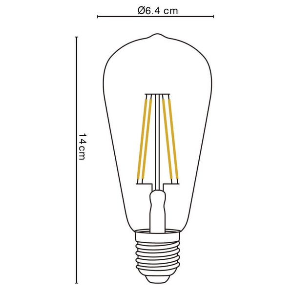Żarówka vintage 11399A filament E27 ST64 LED 7W 2700K 720lm