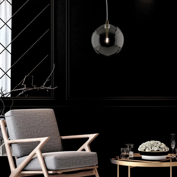 Szklana lampa wisząca GLOBO-HD80308-G4 kula do kuchni złoty