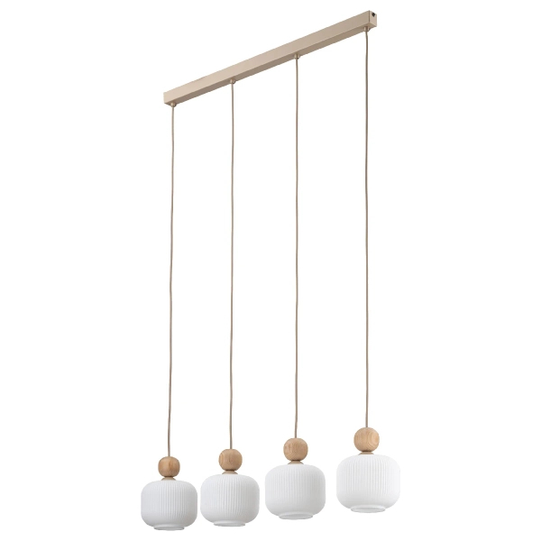 Lampa wisząca nad stół Ballo 11051 podłużna na belce biały beżowy