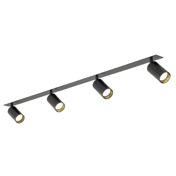 Podłużna regulowana sufitowa lampa Amis 10809 tubki czarny