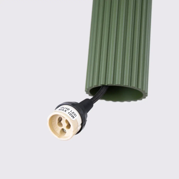 Ryflowana lampa wisząca KARBON SL.1613 potrójna oliwkowa