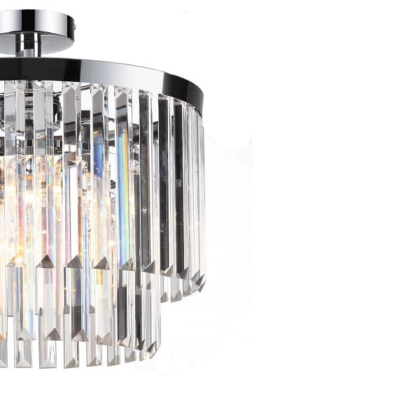 Plafon LAMPA sufitowa VETRO LP-2910/4C Light Prestige okrągła OPRAWA glamour z kryształkami crystals przezroczysty chrom