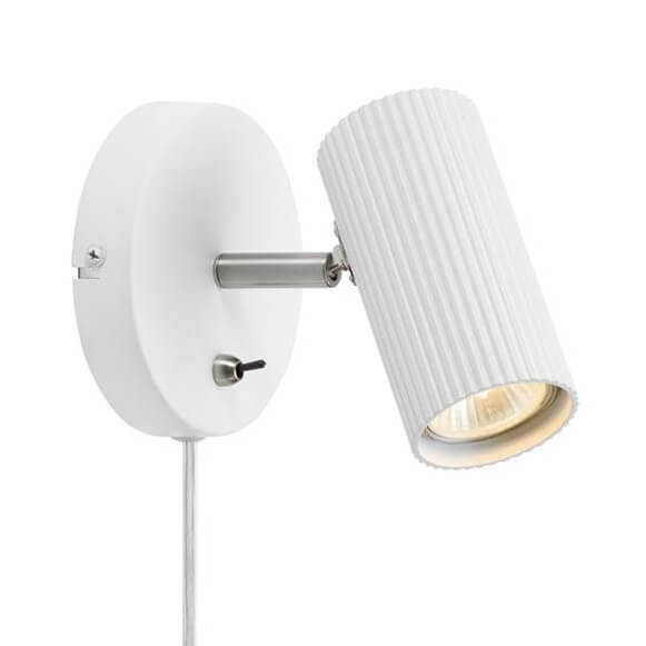 Ruchoma lampa ścienna Costilla biały reflektorek do sypialni